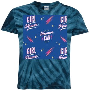 Women Can Girl Power Feminist Kids Tie-Dye T-Shirt