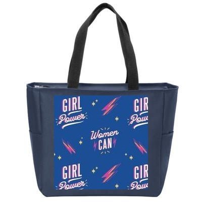 Women Can Girl Power Feminist Zip Tote Bag