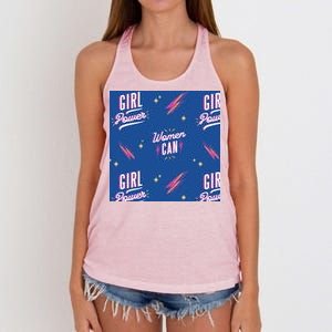 Women Can Girl Power Feminist Women's Knotted Racerback Tank