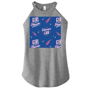 Women Can Girl Power Feminist Women's Perfect Tri Rocker Tank