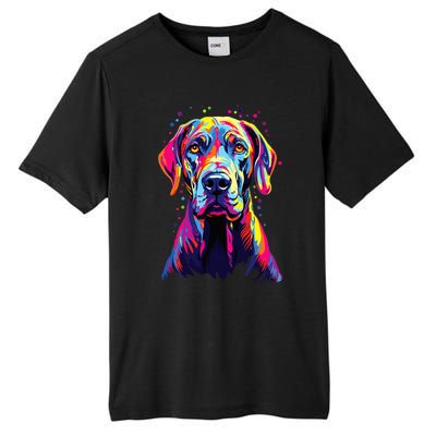 Watercolor Colorful Great Dane Dog Tall Fusion ChromaSoft Performance T-Shirt