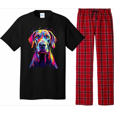 Watercolor Colorful Great Dane Dog Pajama Set