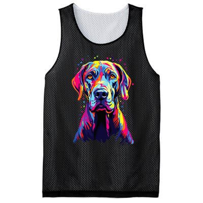 Watercolor Colorful Great Dane Dog Mesh Reversible Basketball Jersey Tank