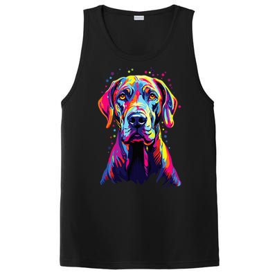 Watercolor Colorful Great Dane Dog PosiCharge Competitor Tank