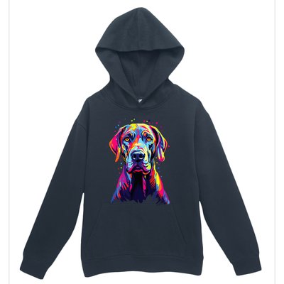 Watercolor Colorful Great Dane Dog Urban Pullover Hoodie