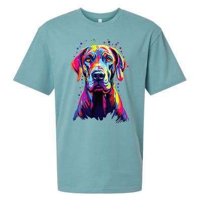 Watercolor Colorful Great Dane Dog Sueded Cloud Jersey T-Shirt