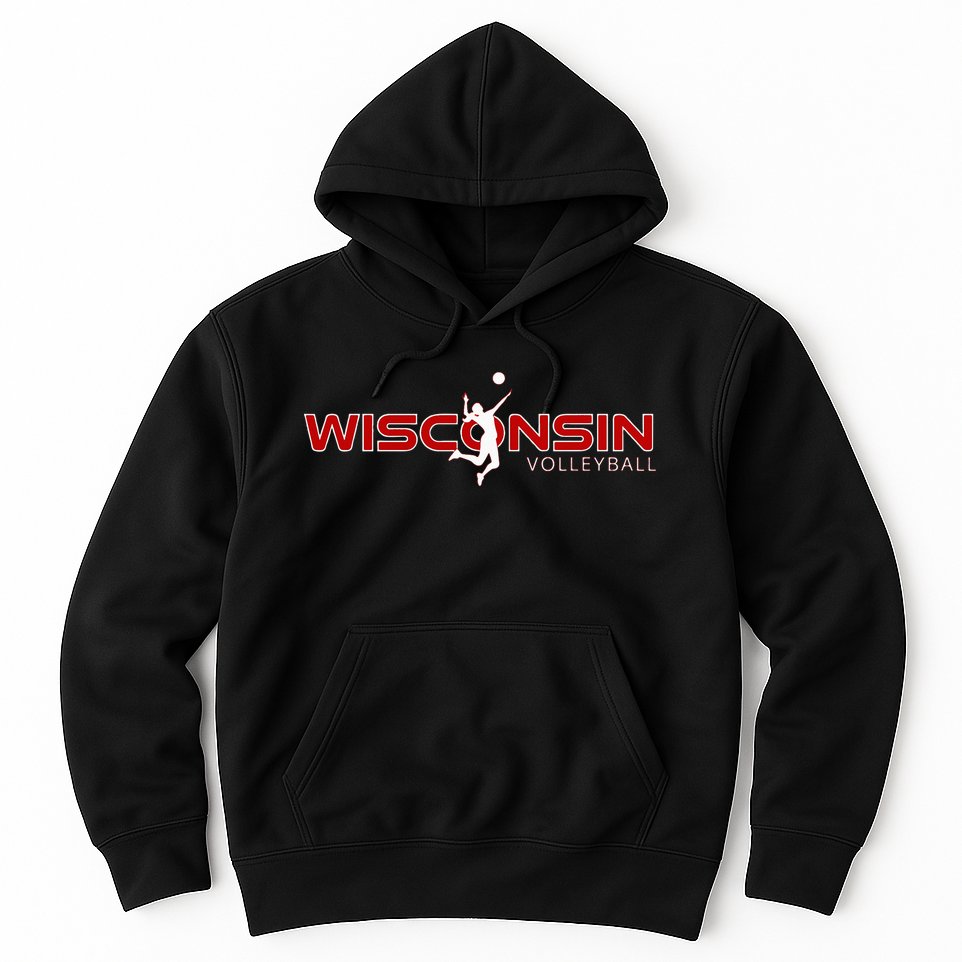 Wi Court Game The Badger State Souvenir Wisconsin Volleyball Hoodie