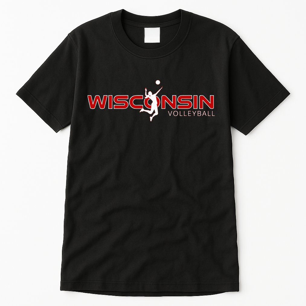 Wi Court Game The Badger State Souvenir Wisconsin Volleyball Tall T-Shirt