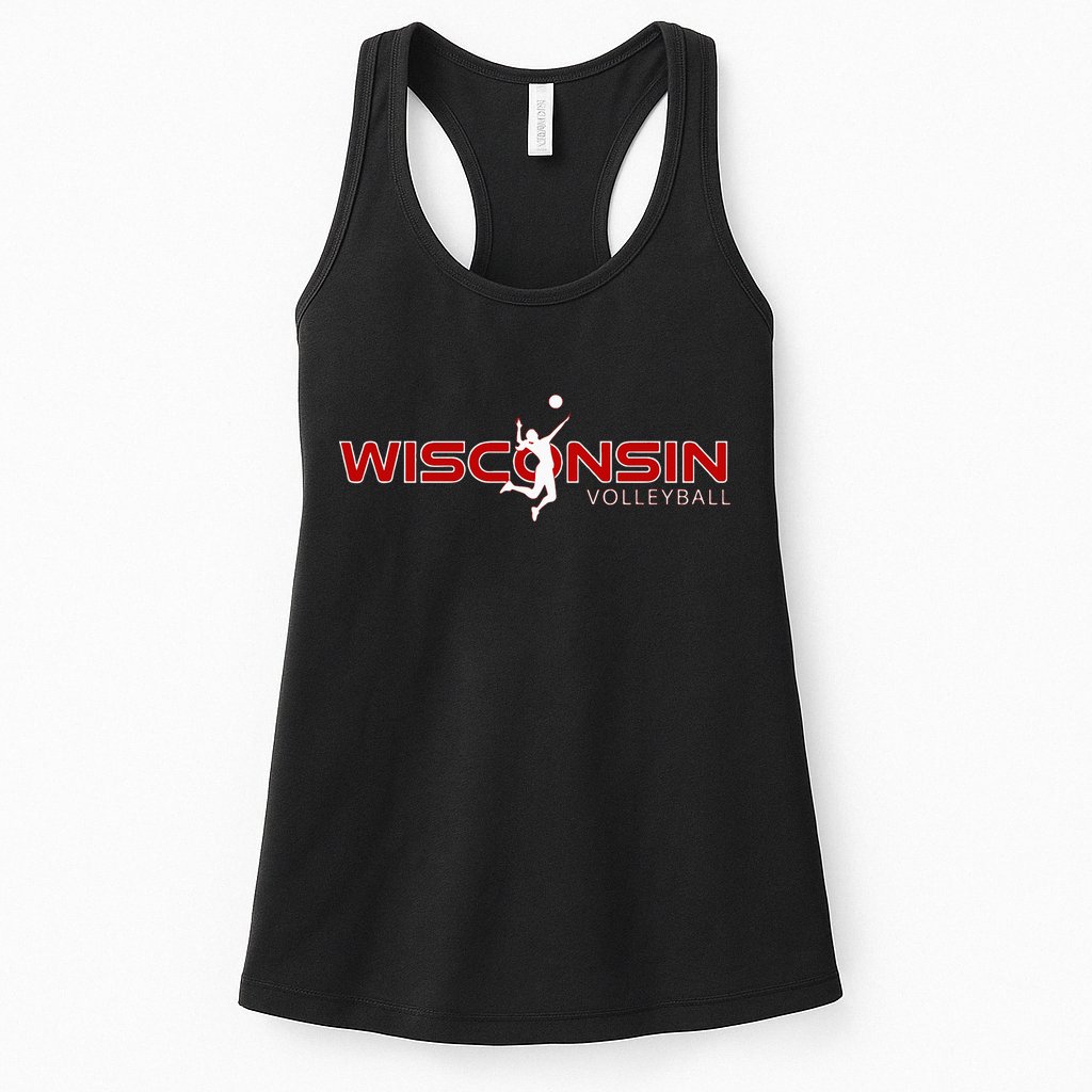 Wi Court Game The Badger State Souvenir Wisconsin Volleyball Womens Tank Top