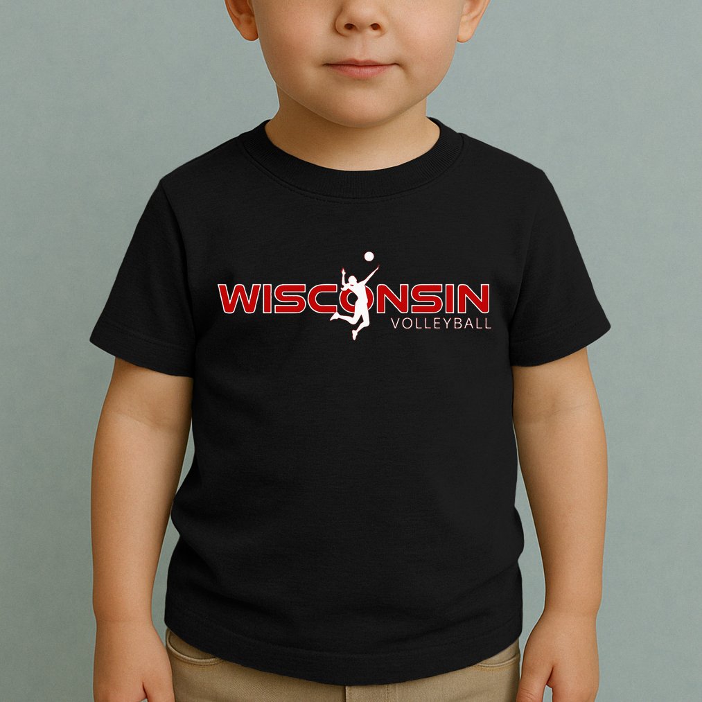 Wi Court Game The Badger State Souvenir Wisconsin Volleyball Toddler T-Shirt