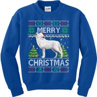 Wolf Christmas Gift Wolf Dog Ugly Christmas Animal Meaningful Gift Kids Sweatshirt