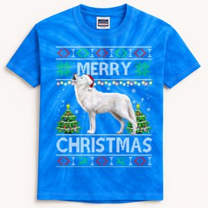 Wolf Christmas Gift Wolf Dog Ugly Christmas Animal Meaningful Gift Kids Tie-Dye T-Shirt