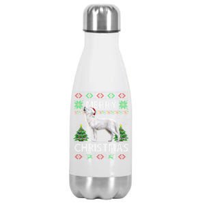 Wolf Christmas Gift Wolf Dog Ugly Christmas Animal Meaningful Gift Stainless Steel Insulated Water Bottle