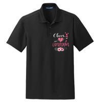 Womens Cheer Grandma Floral Funny Cheerleader Heart Mother's Day Dry Zone Grid Polo