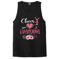 Womens Cheer Grandma Floral Funny Cheerleader Heart Mother's Day PosiCharge Competitor Tank