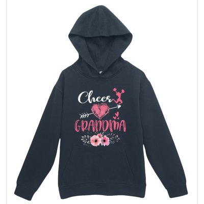 Womens Cheer Grandma Floral Funny Cheerleader Heart Mother's Day Urban Pullover Hoodie