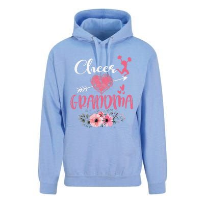 Womens Cheer Grandma Floral Funny Cheerleader Heart Mother's Day Unisex Surf Hoodie