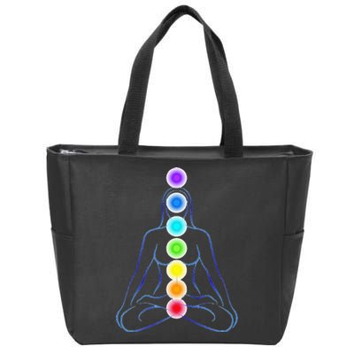 Womens Chakra Gifts For Yoga Reiki & Meditation Seven 7 Chakras Zip Tote Bag