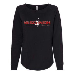 Wi Court Game The Badger State Souvenir Wisconsin Volleyball Womens California Wash Sweatshirt