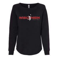 Wi Court Game The Badger State Souvenir Wisconsin Volleyball Womens California Wash Sweatshirt