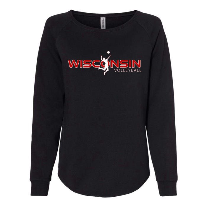 Wi Court Game The Badger State Souvenir Wisconsin Volleyball Womens California Wash Sweatshirt