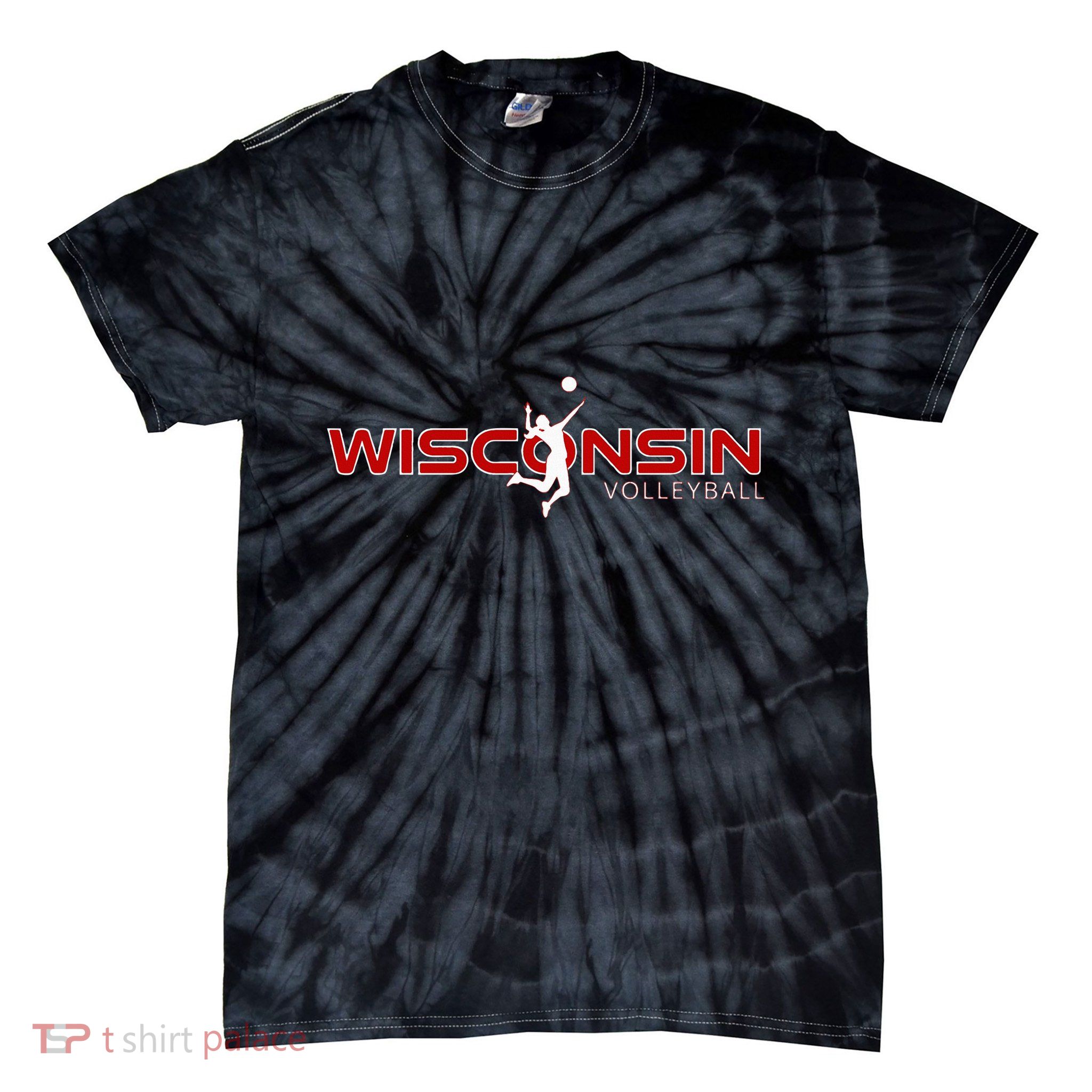 Wi Court Game The Badger State Souvenir Wisconsin Volleyball Tie-Dye T-Shirt