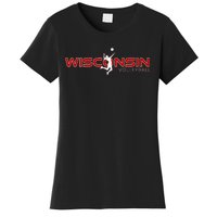 Wi Court Game The Badger State Souvenir Wisconsin Volleyball Women's T-Shirt