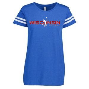 Wi Court Game The Badger State Souvenir Wisconsin Volleyball Enza Ladies Jersey Football T-Shirt