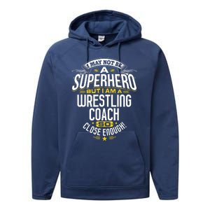 Wrestling Coach Gift Idea Superhero Wrestling Performance Fleece Hoodie