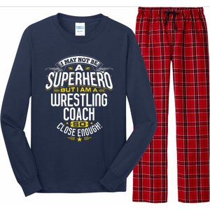 Wrestling Coach Gift Idea Superhero Wrestling Long Sleeve Pajama Set