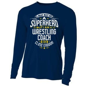 Wrestling Coach Gift Idea Superhero Wrestling Cooling Performance Long Sleeve Crew