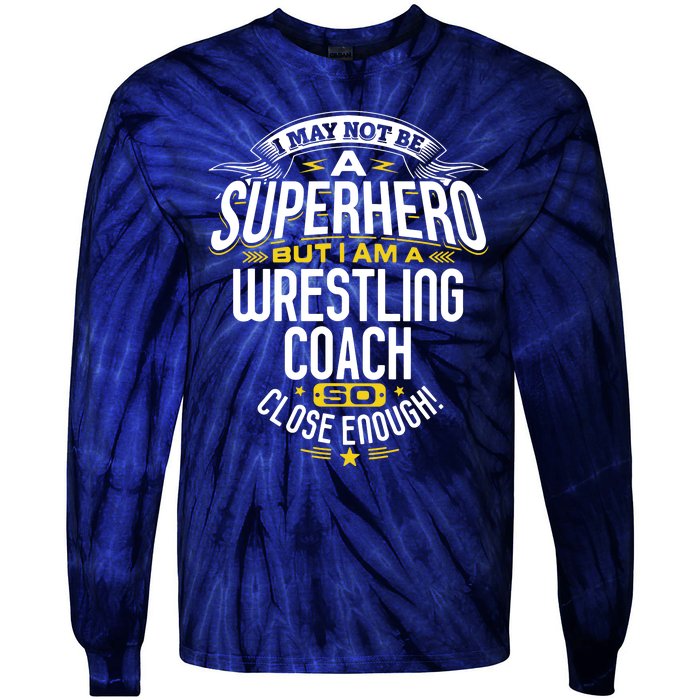 Wrestling Coach Gift Idea Superhero Wrestling Tie-Dye Long Sleeve Shirt