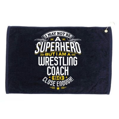 Wrestling Coach Gift Idea Superhero Wrestling Grommeted Golf Towel