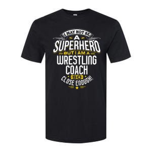 Wrestling Coach Gift Idea Superhero Wrestling Softstyle CVC T-Shirt