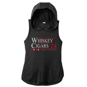 Whiskey Cigar Gift Whiskey Cigars 2024 Vote Funny Ladies PosiCharge Tri-Blend Wicking Draft Hoodie Tank