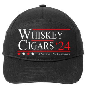 Whiskey Cigar Gift Whiskey Cigars 2024 Vote Funny 7-Panel Snapback Hat