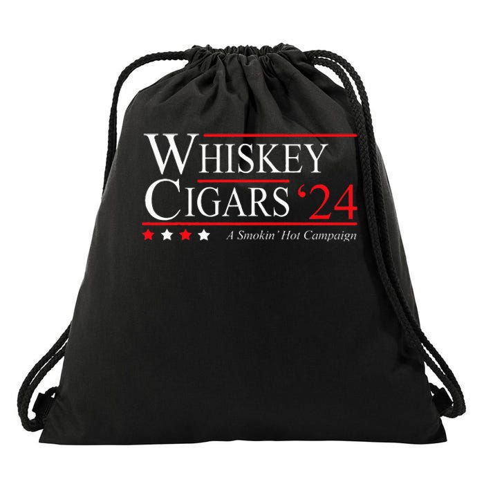 Whiskey Cigar Gift Whiskey Cigars 2024 Vote Funny Drawstring Bag