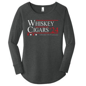 Whiskey Cigar Gift Whiskey Cigars 2024 Vote Funny Women's Perfect Tri Tunic Long Sleeve Shirt