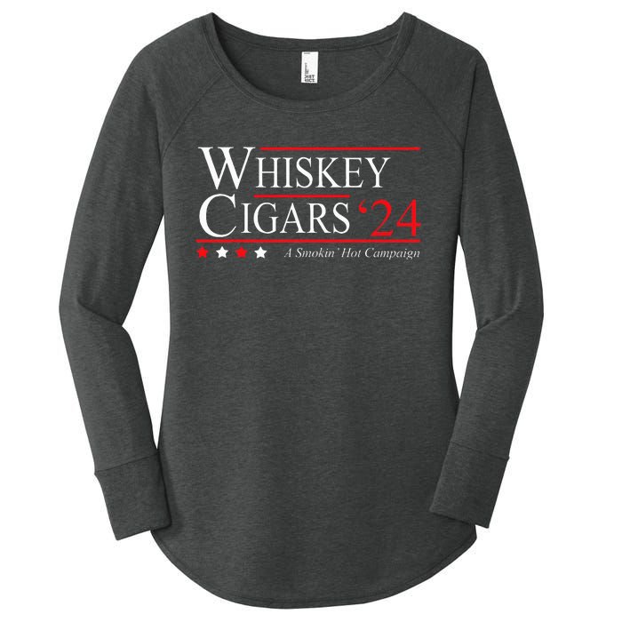 Whiskey Cigar Gift Whiskey Cigars 2024 Vote Funny Women's Perfect Tri Tunic Long Sleeve Shirt