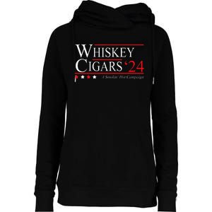 Whiskey Cigar Gift Whiskey Cigars 2024 Vote Funny Womens Funnel Neck Pullover Hood