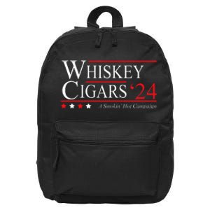 Whiskey Cigar Gift Whiskey Cigars 2024 Vote Funny 16 in Basic Backpack