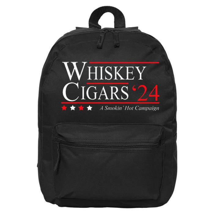 Whiskey Cigar Gift Whiskey Cigars 2024 Vote Funny 16 in Basic Backpack