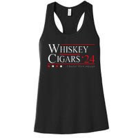 Whiskey Cigar Gift Whiskey Cigars 2024 Vote Funny Women's Racerback Tank