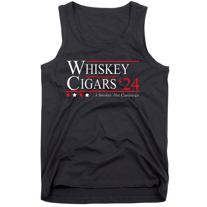 Whiskey Cigar Gift Whiskey Cigars 2024 Vote Funny Tank Top