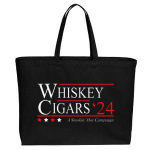 Whiskey Cigar Gift Whiskey Cigars 2024 Vote Funny Cotton Canvas Jumbo Tote