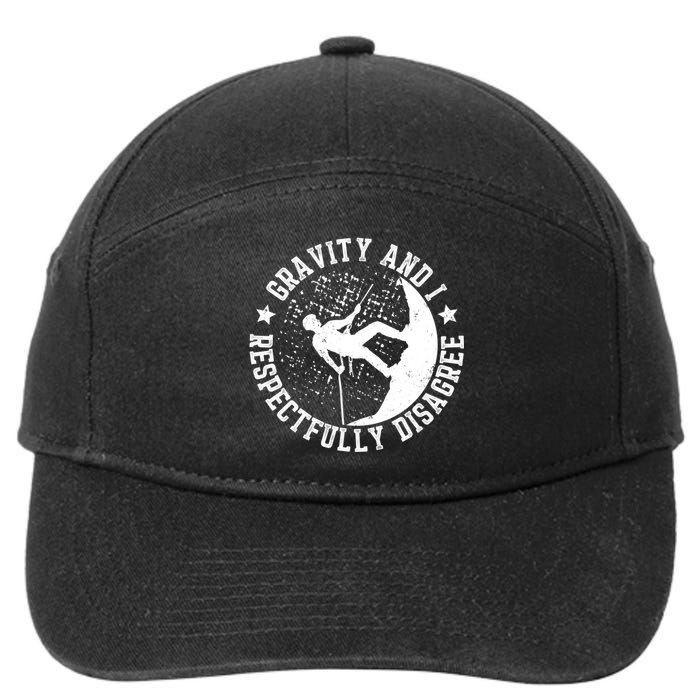 Wall Climber Gravity Wall Climbing Lover Climb Gift 7-Panel Snapback Hat