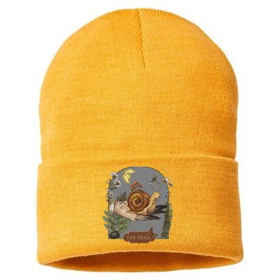 Witchy Cottagecore Goblincore Botanical Aesthetic Snail Sustainable Knit Beanie