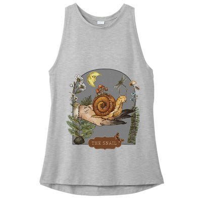 Witchy Cottagecore Goblincore Botanical Aesthetic Snail Ladies PosiCharge Tri-Blend Wicking Tank