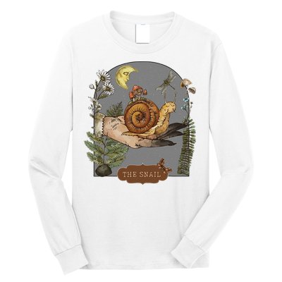 Witchy Cottagecore Goblincore Botanical Aesthetic Snail Long Sleeve Shirt