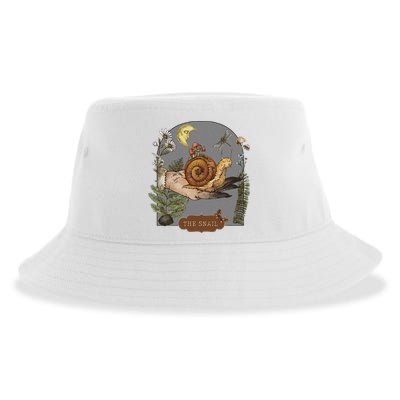 Witchy Cottagecore Goblincore Botanical Aesthetic Snail Sustainable Bucket Hat